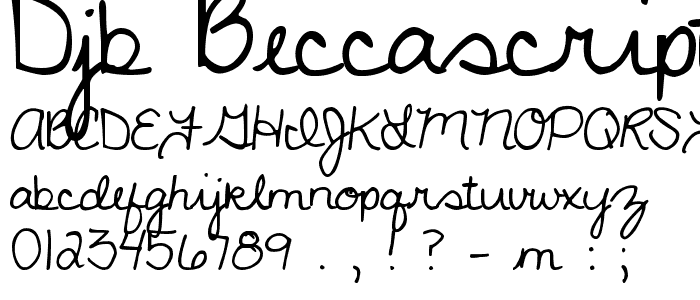 DJB BECCAscript font